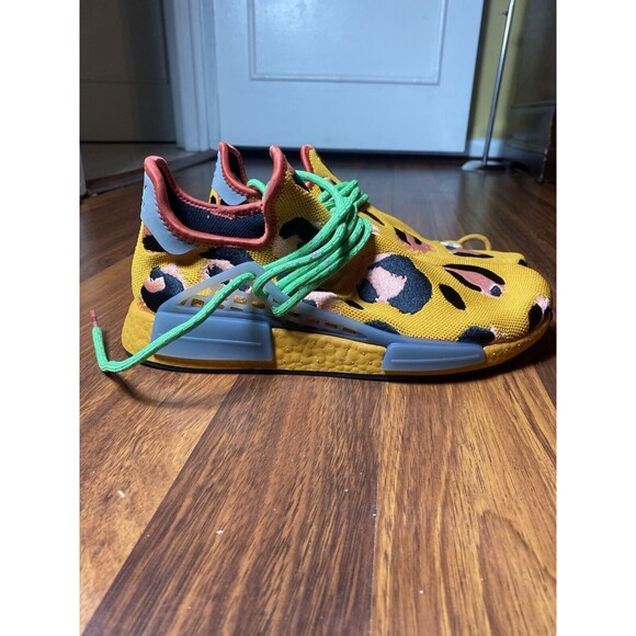 ADIDAS x PHARRELL WILLIAMS HU NMD "Pulse Amber" Animal Print HP3221 Size 10 New - Picture 4 of 9